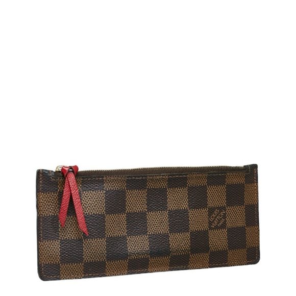 LOUIS VUITTON Damier Coin Case Ebene Brown Leather Ladies - Picture 2 of 10